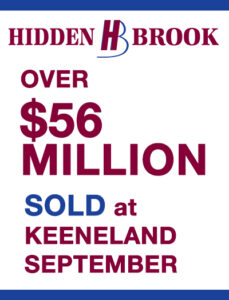 Hidden Brook $56 Million at Keeneland September